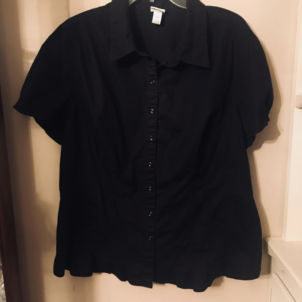 Women’s Lane Bryant Black Button Down Shirt Size 18/20